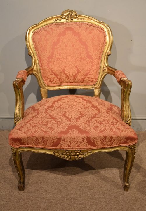 PAIR OF LATE FRENCH GILDED ARMCHAIRS - ADDITIONAL PHOTO 1