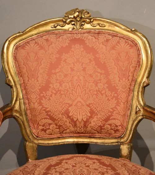 PAIR OF LATE FRENCH GILDED ARMCHAIRS - ADDITIONAL PHOTO 2