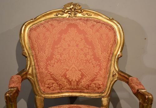 PAIR OF LATE FRENCH GILDED ARMCHAIRS - ADDITIONAL PHOTO 3