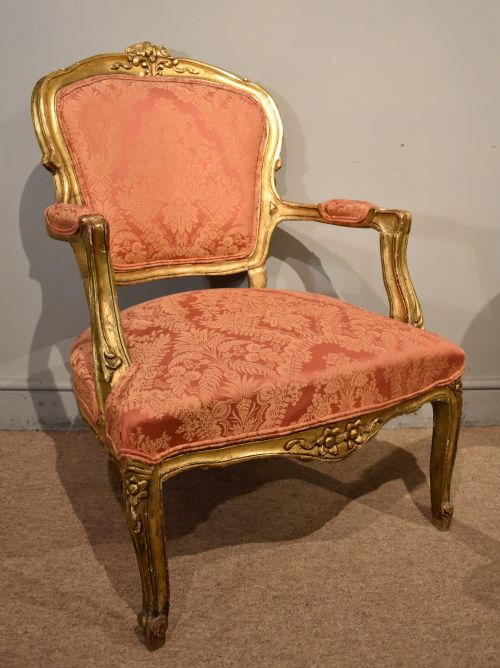 PAIR OF LATE FRENCH GILDED ARMCHAIRS - ADDITIONAL PHOTO 5