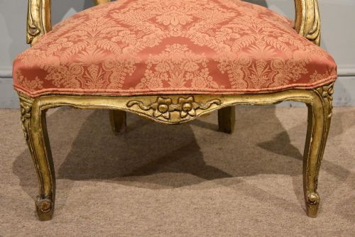 PAIR OF LATE FRENCH GILDED ARMCHAIRS - ADDITIONAL PHOTO 6