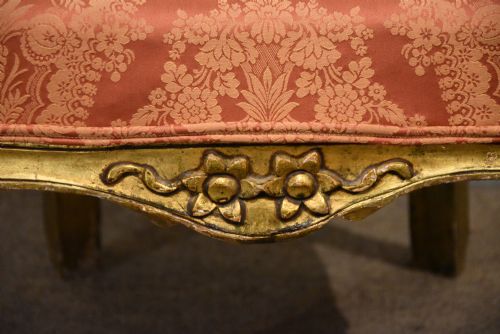 PAIR OF LATE FRENCH GILDED ARMCHAIRS - ADDITIONAL PHOTO 7