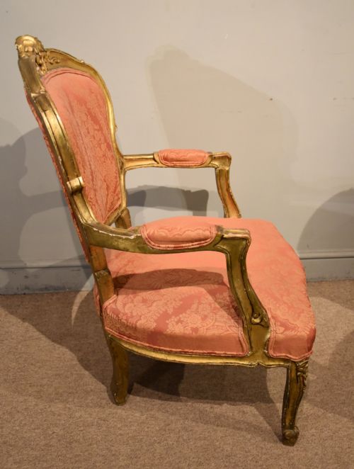 PAIR OF LATE FRENCH GILDED ARMCHAIRS - ADDITIONAL PHOTO 9