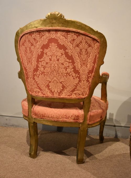 PAIR OF LATE FRENCH GILDED ARMCHAIRS - ADDITIONAL PHOTO 10
