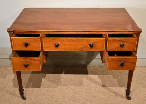 REGENCY MAHOGANY BOXWOOD DRESSING TABLE - ADDITIONAL PHOTO 1