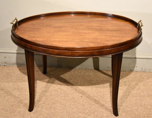 george iii mahogany oval tray on stand - CATEGORY: ANTIQUE MISCELLANEOUS - DATED GEORGIAN