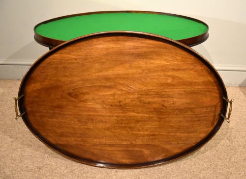 GEORGE III MAHOGANY OVAL TRAY ON STAND - ADDITIONAL PHOTO 5