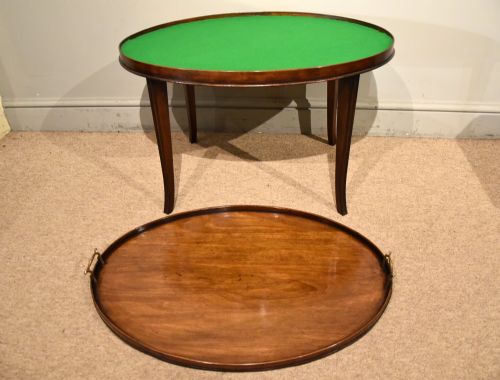 GEORGE III MAHOGANY OVAL TRAY ON STAND - ADDITIONAL PHOTO 6