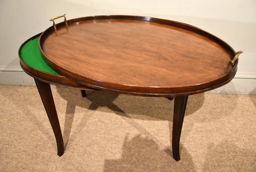 GEORGE III MAHOGANY OVAL TRAY ON STAND - ADDITIONAL PHOTO 8