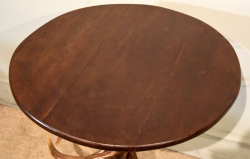 ANTLER TRIPOD TABLE WITH MAHOGANY TOP - ADDITIONAL PHOTO 2