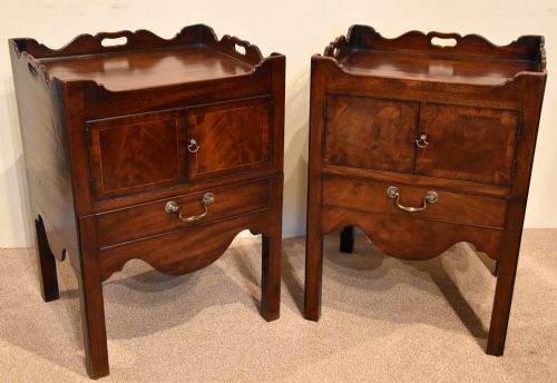 pair george iii mahogany bedside commodes - CATEGORY: ANTIQUE CUPBOARDS - DATED GEORGIAN