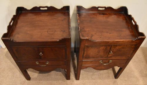 PAIR GEORGE III MAHOGANY BEDSIDE COMMODES - ADDITIONAL PHOTO 2