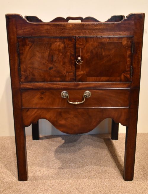 PAIR GEORGE III MAHOGANY BEDSIDE COMMODES - ADDITIONAL PHOTO 3