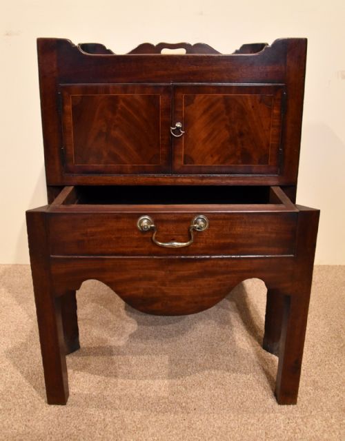PAIR GEORGE III MAHOGANY BEDSIDE COMMODES - ADDITIONAL PHOTO 9