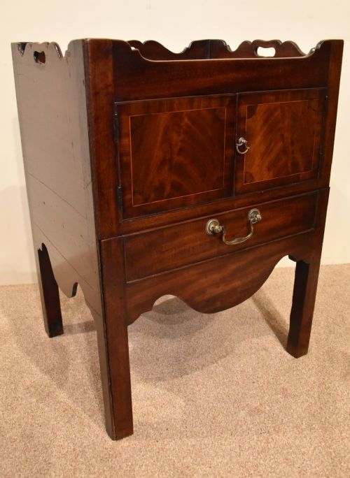 PAIR GEORGE III MAHOGANY BEDSIDE COMMODES - ADDITIONAL PHOTO 10