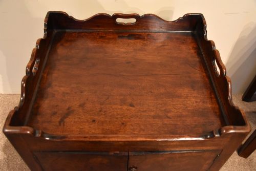 PAIR GEORGE III MAHOGANY BEDSIDE COMMODES - ADDITIONAL PHOTO 11