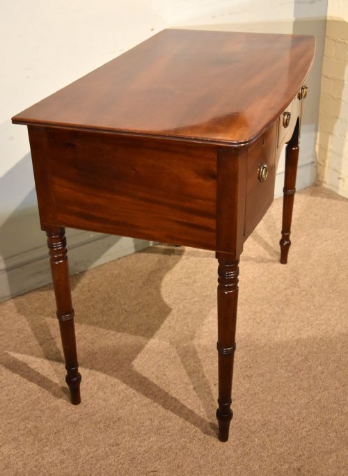 REGENCY MAHOGANY BOWFRONT DRESSINGWRITING TABLE - ADDITIONAL PHOTO 6