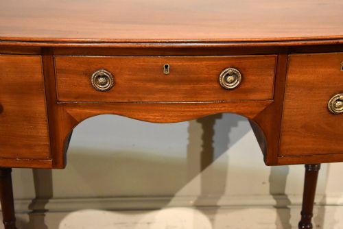 REGENCY MAHOGANY BOWFRONT DRESSINGWRITING TABLE - ADDITIONAL PHOTO 7