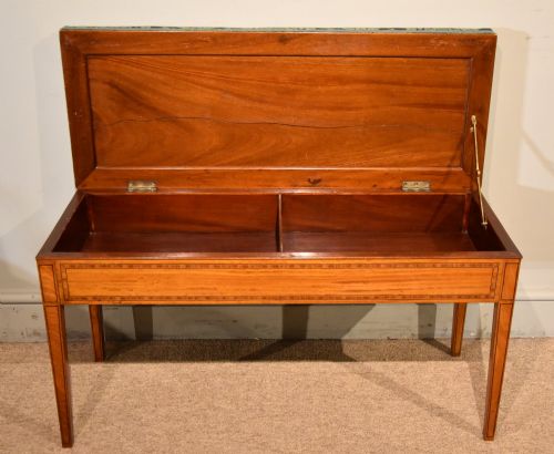 LATE 19TH CENTURY SATINWOOD DUET STOOL - ADDITIONAL PHOTO 1