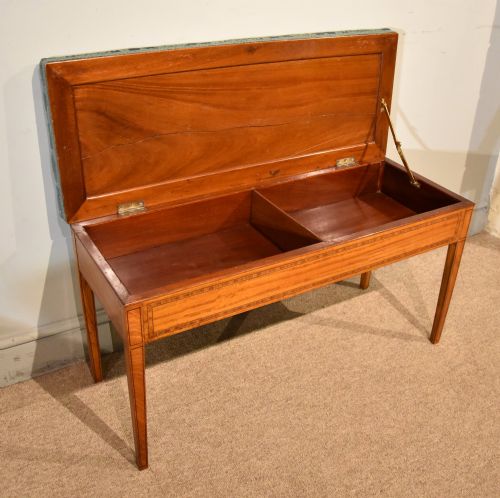 LATE 19TH CENTURY SATINWOOD DUET STOOL - ADDITIONAL PHOTO 3