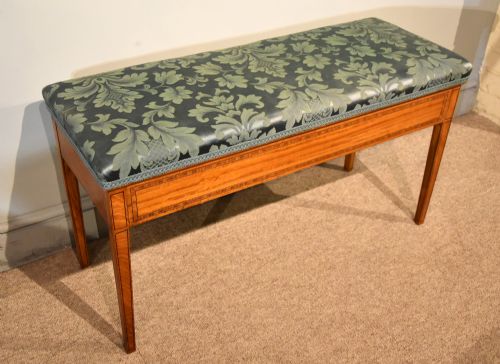 LATE 19TH CENTURY SATINWOOD DUET STOOL - ADDITIONAL PHOTO 4