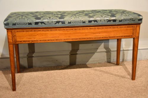 LATE 19TH CENTURY SATINWOOD DUET STOOL - ADDITIONAL PHOTO 5