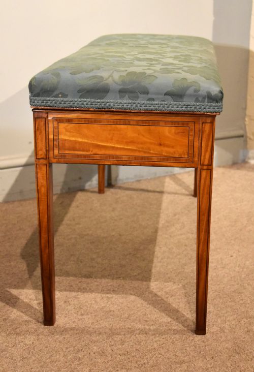 LATE 19TH CENTURY SATINWOOD DUET STOOL - ADDITIONAL PHOTO 6