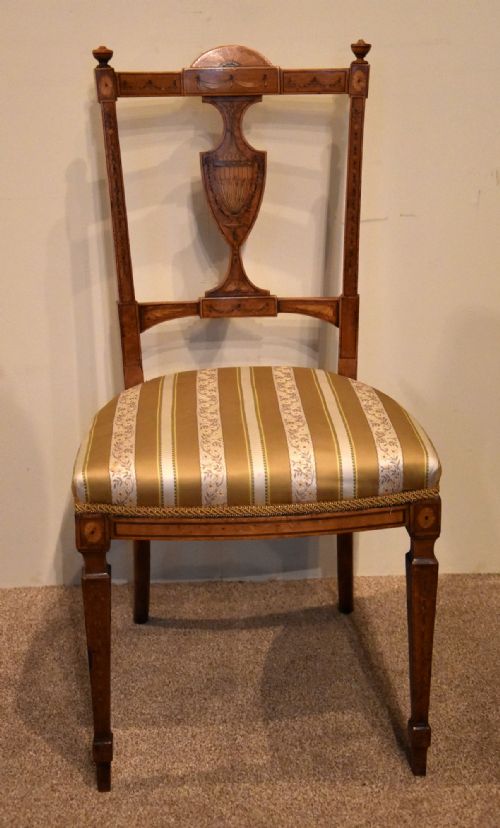 PAIR OF EDWARDIAN SATINWOOD SIDE CHAIRS - ADDITIONAL PHOTO 1