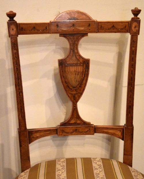 PAIR OF EDWARDIAN SATINWOOD SIDE CHAIRS - ADDITIONAL PHOTO 3