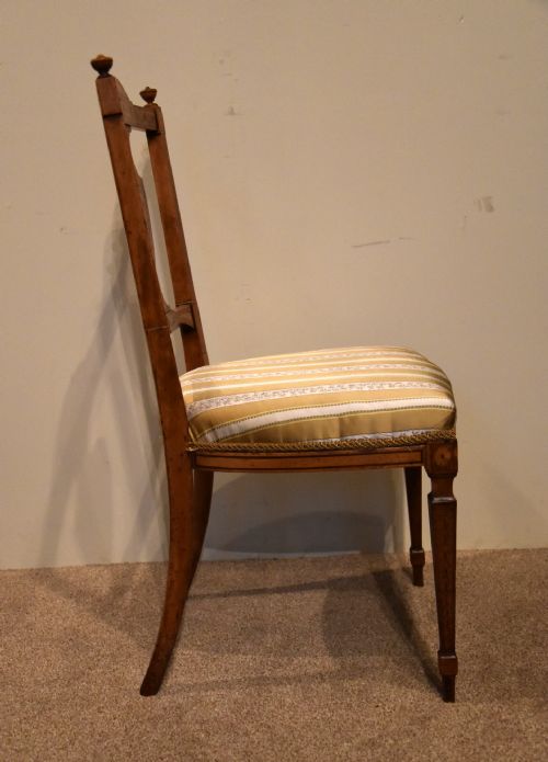 PAIR OF EDWARDIAN SATINWOOD SIDE CHAIRS - ADDITIONAL PHOTO 4