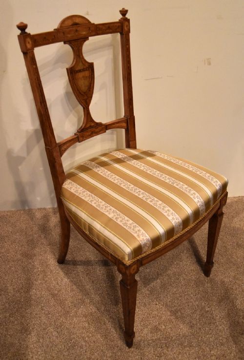 PAIR OF EDWARDIAN SATINWOOD SIDE CHAIRS - ADDITIONAL PHOTO 5