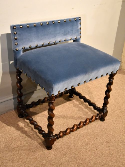 CHARLES II WALNUT BACK STOOL - ADDITIONAL PHOTO 1
