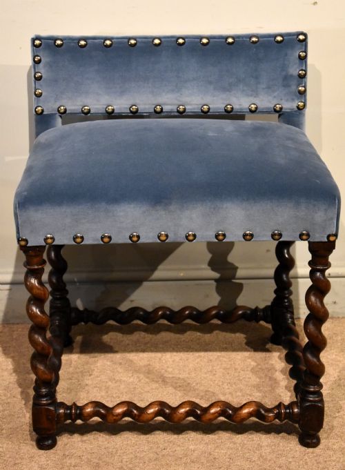 CHARLES II WALNUT BACK STOOL - ADDITIONAL PHOTO 2