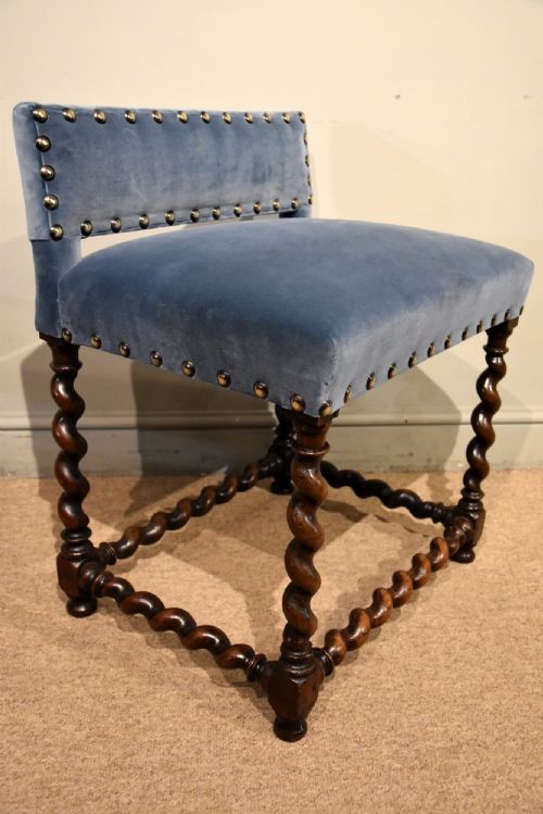 CHARLES II WALNUT BACK STOOL - ADDITIONAL PHOTO 4