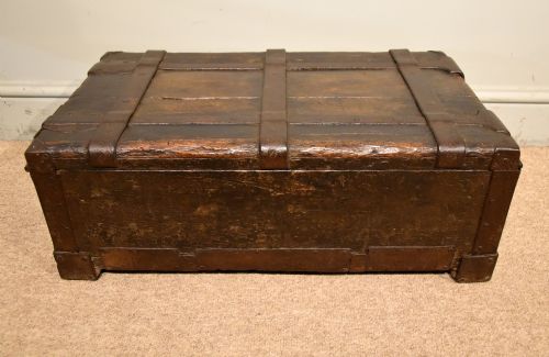 18TH CENTURY CONTINENTAL IRON BOUND STRONG BOX - ADDITIONAL PHOTO 1