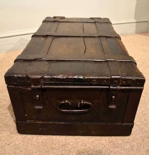18TH CENTURY CONTINENTAL IRON BOUND STRONG BOX - ADDITIONAL PHOTO 2