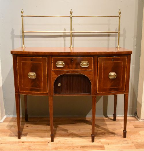 george iii small mahogany and satinwood bowfront sideboard - CATEGORY: ANTIQUE SIDEBOARDS - DATED 18TH CENTURY