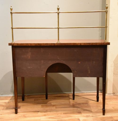 GEORGE III SMALL MAHOGANY AND SATINWOOD BOWFRONT SIDEBOARD - ADDITIONAL PHOTO 8