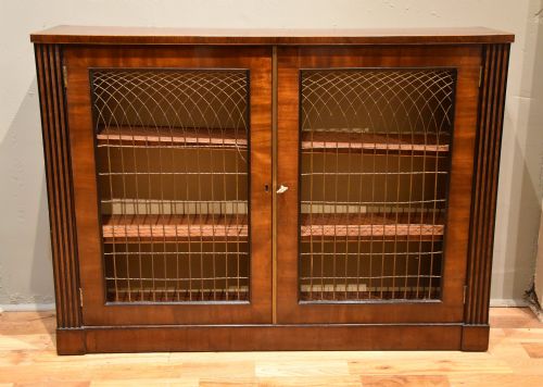 regency mahogany and rosewood bookcase with brass grilles - CATEGORY: ANTIQUE BOOKCASES - DATED REGENCY
