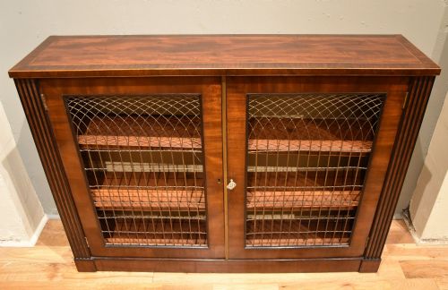 REGENCY MAHOGANY AND ROSEWOOD BOOKCASE WITH BRASS GRILLES - ADDITIONAL PHOTO 2