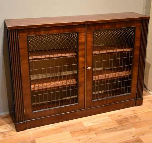 REGENCY MAHOGANY AND ROSEWOOD BOOKCASE WITH BRASS GRILLES - ADDITIONAL PHOTO 3