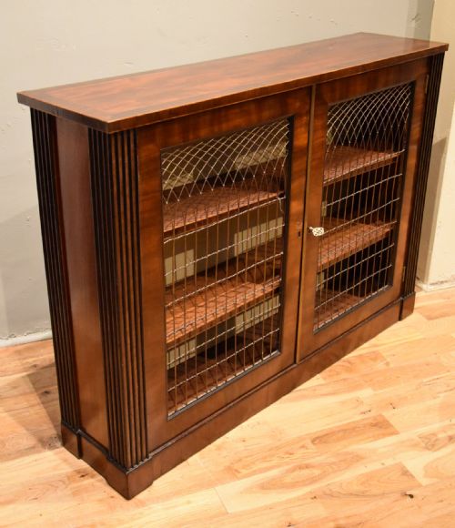 REGENCY MAHOGANY AND ROSEWOOD BOOKCASE WITH BRASS GRILLES - ADDITIONAL PHOTO 4