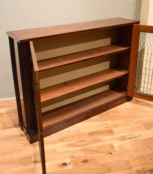 REGENCY MAHOGANY AND ROSEWOOD BOOKCASE WITH BRASS GRILLES - ADDITIONAL PHOTO 5
