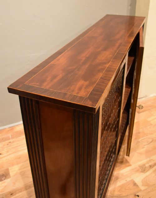 REGENCY MAHOGANY AND ROSEWOOD BOOKCASE WITH BRASS GRILLES - ADDITIONAL PHOTO 6