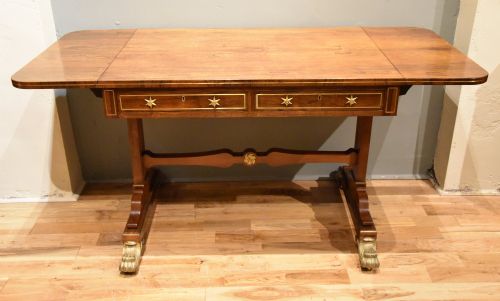gillow lancaster regency rosewood brass inlaid sofa table - CATEGORY: ANTIQUE TABLES - DATED REGENCY