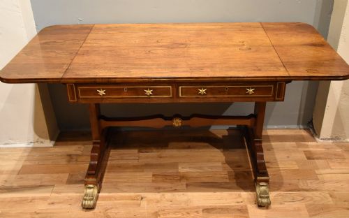 GILLOW LANCASTER REGENCY ROSEWOOD BRASS INLAID SOFA TABLE - ADDITIONAL PHOTO 1