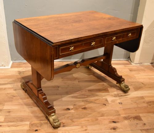 GILLOW LANCASTER REGENCY ROSEWOOD BRASS INLAID SOFA TABLE - ADDITIONAL PHOTO 6