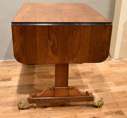 GILLOW LANCASTER REGENCY ROSEWOOD BRASS INLAID SOFA TABLE - ADDITIONAL PHOTO 7