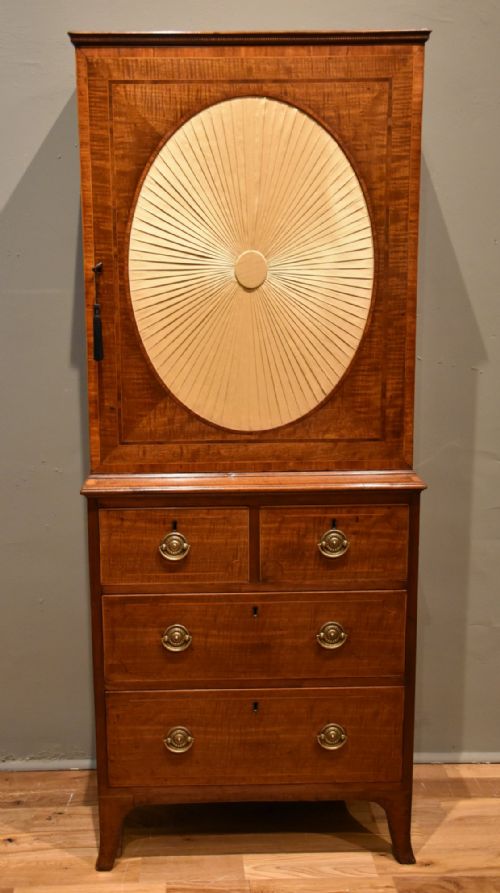 george iii sheraton period mahogany collector's cabinet - CATEGORY: ANTIQUE CUPBOARDS - DATED GEORGIAN