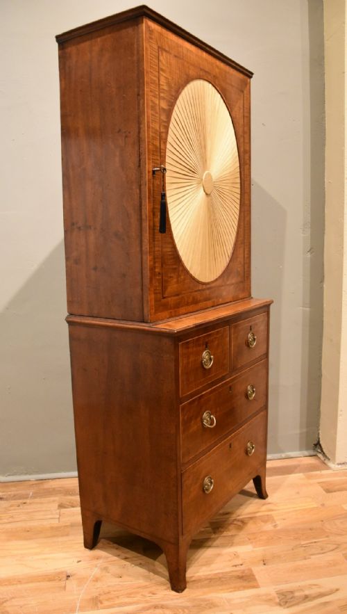 GEORGE III SHERATON PERIOD MAHOGANY COLLECTOR'S CABINET - ADDITIONAL PHOTO 5